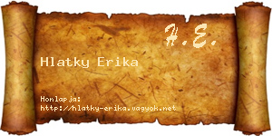 Hlatky Erika névjegykártya